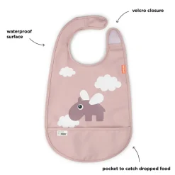 Done by Deer Babero Velcro Happy Clouds Powder · New