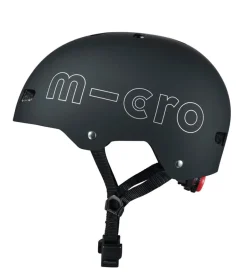 Micro Casco Negro Luz Led Sale