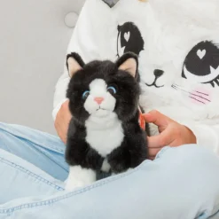 Hermann Teddy Cat standing black/white 20 cm · Online