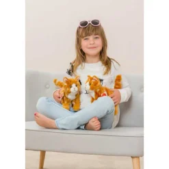 Hermann Teddy Cat standing red Striped 20 cm ·