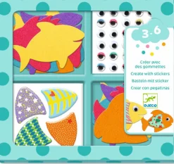Djeco Crear con pegatinas Me gustan los peces Clearance