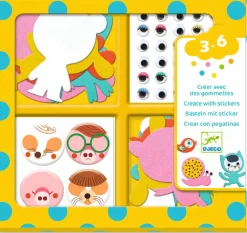 Djeco Crear con pegatinas Me gustan los animales Online