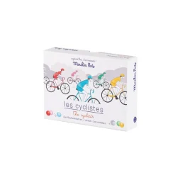 Moulin Roty Juego de 6 ciclistas con canicas Mercredi · Clearance