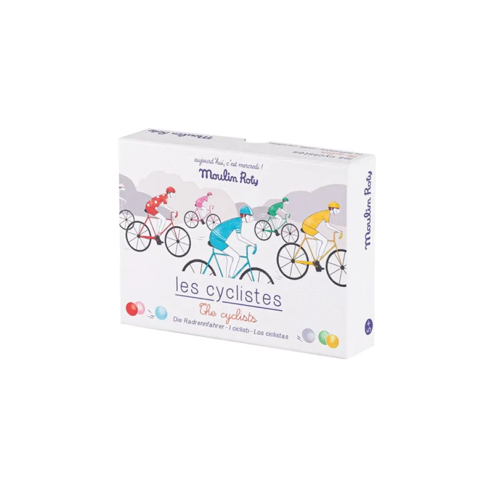 Moulin Roty Juego de 6 ciclistas con canicas Mercredi · Clearance