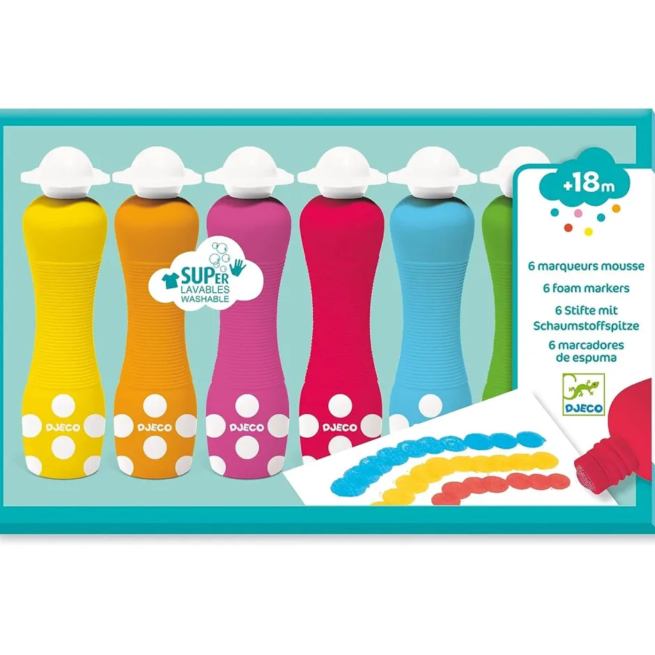 Djeco Marcadores de espuma (6 ud) · Outlet