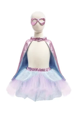 Great Pretenders Metallic Pink/Light Blue Super Duper Tutú, capa y máscara · 4-6 años