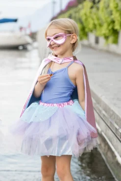 Great Pretenders Metallic Pink/Light Blue Super Duper Tutú, capa y máscara · 4-6 años