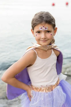 Great Pretenders Metallic Rose Gold/Lilac Super Duper Tutú, capa y máscara · 4-6 años