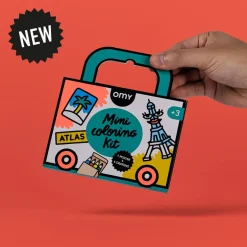 Omy Mini Pocket Atlas para colorear + 4 lápices · Clearance