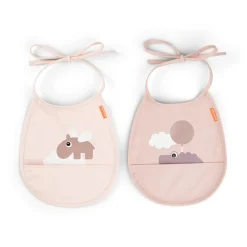 Done by Deer Pack de 2 baberos mini con bolsillo Happy clouds Powder · Discount