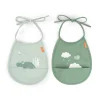 Done by Deer Pack de 2 baberos mini con bolsillo Croco Green · Sale