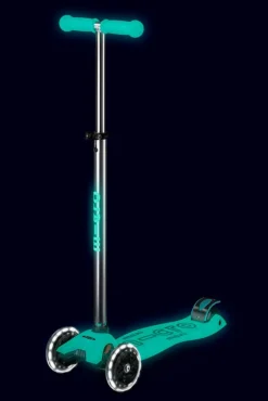 Micro Patinete Maxi Deluxe Glow LED · Turquesa