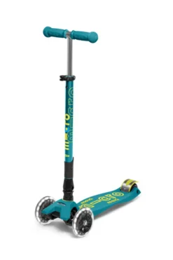 Micro Patinete Maxi Deluxe Plegable LED · Turquesa Best