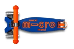 Micro Patinete Maxi Deluxe Plegable Neón LED · Azul/Naranja Best