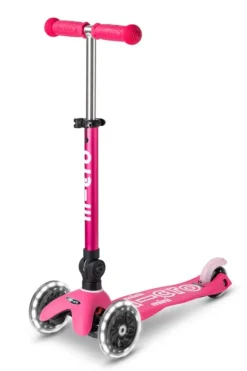 Micro Patinete Mini Deluxe Plegable LED · Rosa Sale