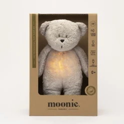 Moonie Peluche Luz-Sonido Oso Orgánico 2.0 Grey Hot