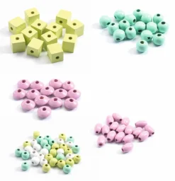 Djeco Perlas de Madera Hojas y Flores · Discount