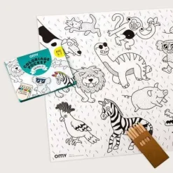 Omy Pocket Animals para colorear + 6 lápices colores Clearance