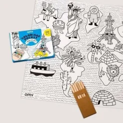 Omy Pocket Atlas para colorear + 6 lápices colores Online