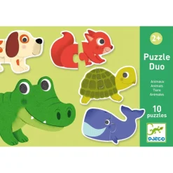 Djeco Puzzle dúo Animales 20 piezas ·