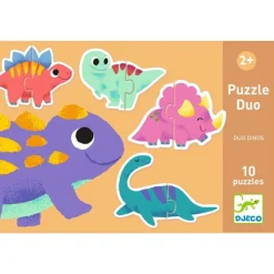Djeco Puzzle dúo Dinos 20 piezas ·