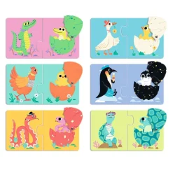 Djeco Puzzle dúo Huevos divertidos 12 piezas · New