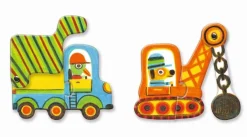 Djeco Puzzle dúo Vehículos 12 piezas ·