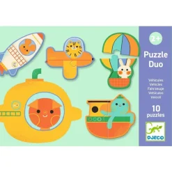 Djeco Puzzle dúo Vehiculos 20 piezas · Clearance