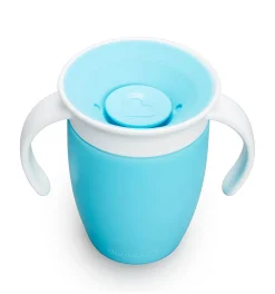Munchkin Vaso Antiderrame con Asa Miracle 360º Azul pastel ·