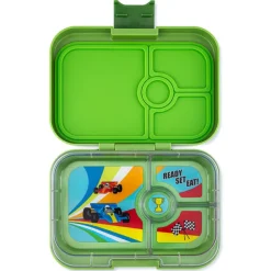Yumbox Panino 4 compartimentos Green Matcha Race Cars